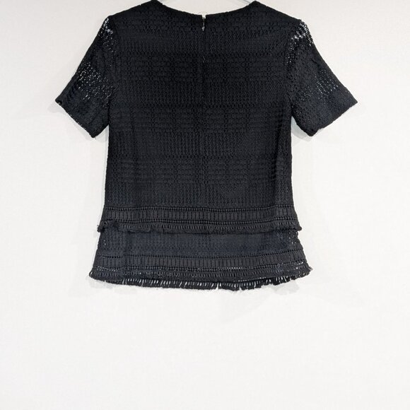 Banana Republic Short Sleeve Lace Top Black Size XS - Picture 2 of 3